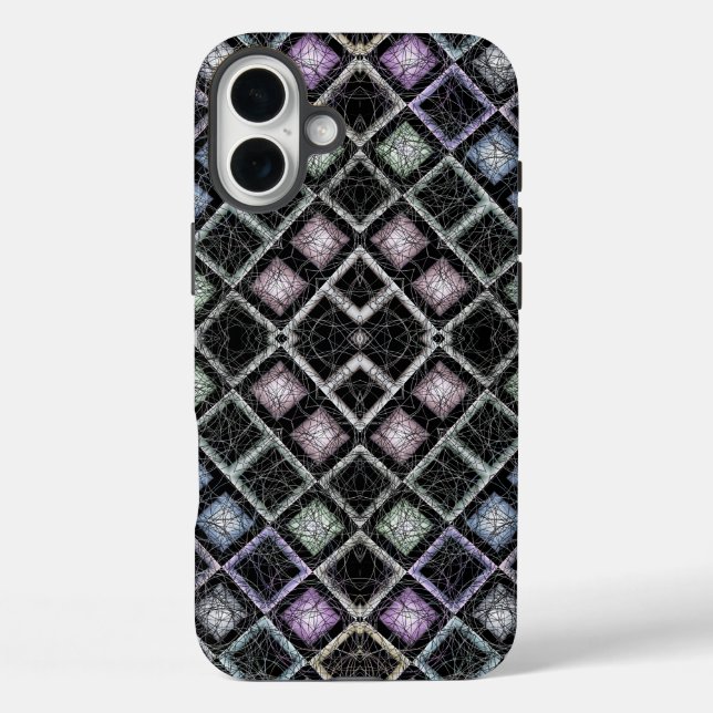 Pastel Glow Mosaic Mandala with Silver Lattice Case-Mate iPhone Case (Back)