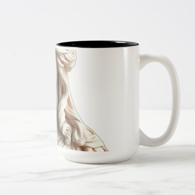 Pastel Goddess Statue Artwork Two-Tone Coffee Mug (Right)