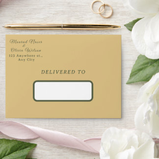 Pastel & Gold Floral Wedding Invitation Envelope