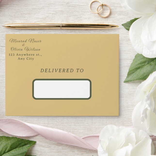 Pastel & Gold Floral Wedding Invitation Envelope (Wedding)