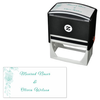 Pastel & Gold Floral Wedding Invitation Self-inking Stamp