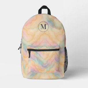 Pastel Gold Marble Backpack with Editable Initial