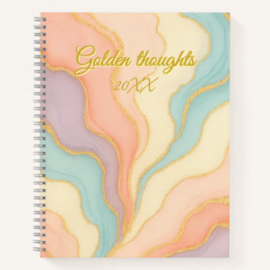 Pastel Gold Marble Notebook Golden Thoughts