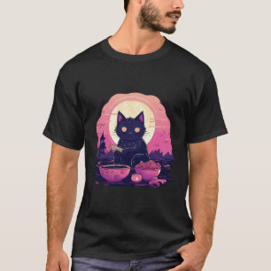 Pastel Goth Aesthetic Kawaii Creepy Cat Eating Ram T-Shirt