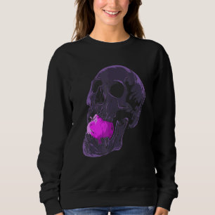 Pastel Goth Aesthetic Skull Apple Fruit Skeleton H Sweatshirt
