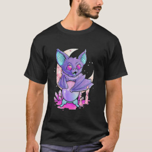 Pastel Goth Bat Flying Crystal Ball Women Hallowee T-Shirt