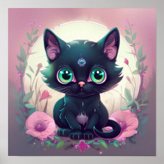 Pastel goth cat  poster
