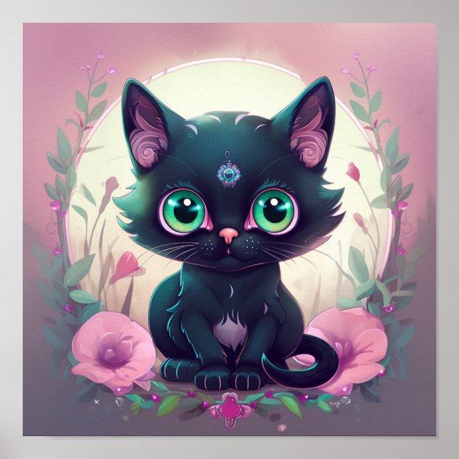 Pastel goth cat  poster (Front)