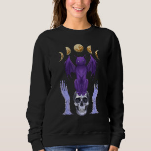 Pastel Goth Cat Skull Candles Moon Phases Creepy C Sweatshirt