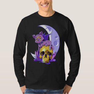 Pastel Goth Cat Wicca Skull Demonic Creepy Occult  T-Shirt