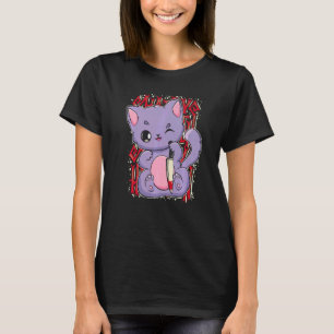 Pastel Goth Cat With Magic Dagger For Yandere And  T-Shirt