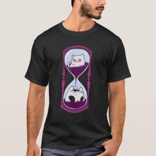 Pastel Goth Cats Skull Hourglass Feline Animal Cat T-Shirt