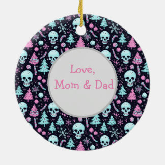 Pastel Goth Christmas Ceramic Ornament