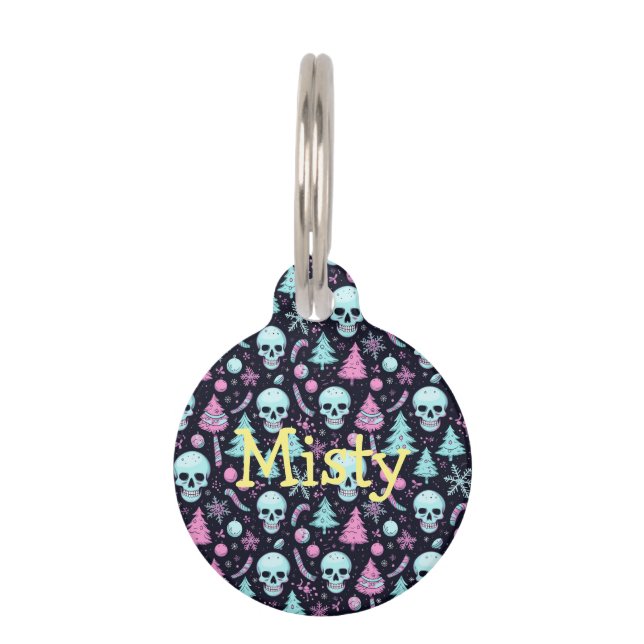 Pastel Goth Christmas Pet Tag (Front)