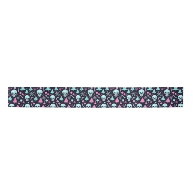 Pastel Goth Christmas Satin Ribbon (Front)