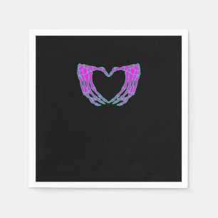 Pastel Goth Clothing, Skeleton Heart Hands  Napkin