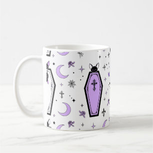 Pastel Goth Coffin Sleeping Bat Halloween Art Coffee Mug