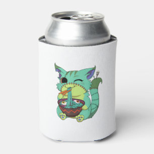 Pastel Goth Creepy Anime Ramen Cat Halloween T-Shi Can Cooler