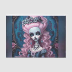 Pastel Goth Creepy Marie Antionette Decoupage Tissue Paper