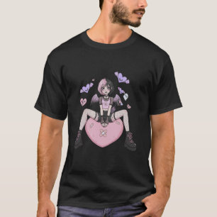 Pastel Goth Cupid Anime Kawaii Girl Heart Aestheti T-Shirt
