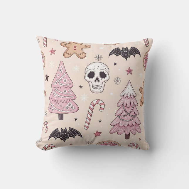 Pastel goth emo Christmas Cushion (Front)
