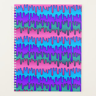Pastel Goth Emo Scene Drippy Pattern Planner