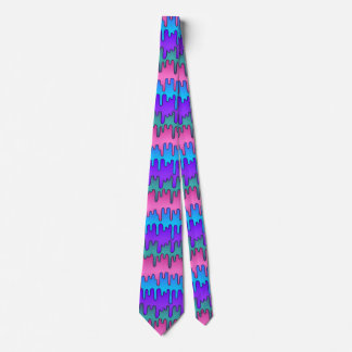 Pastel Goth Emo Scene Drippy Pattern Tie