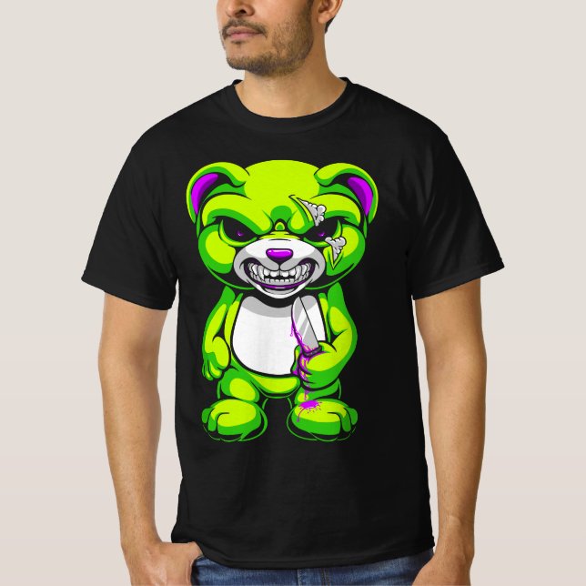 Pastel Goth Evil Teddy Bear  T-Shirt (Front)