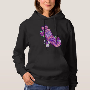 Pastel Goth Flip Phone Vampire Bunny Y2K Aesthetic Hoodie