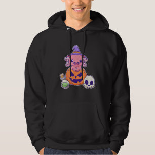 Pastel Goth Halloween Axolotl Witch Hoodie