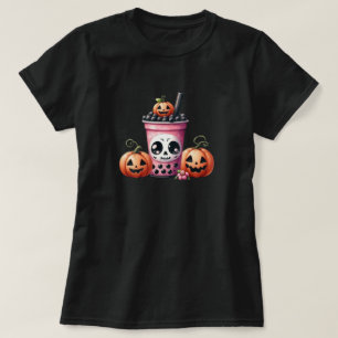 Pastel Goth Halloween Boba and Pumpkins Tee