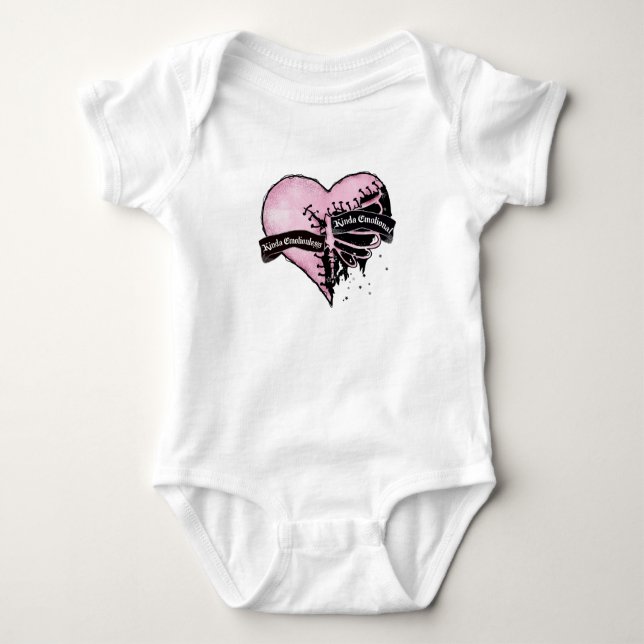 Pastel Goth Heart | Emotional and Emotionless Baby Bodysuit (Front)