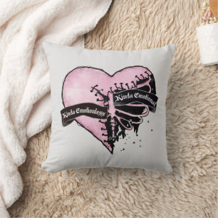 Pastel Goth Heart Emotional and Emotionless Cushion