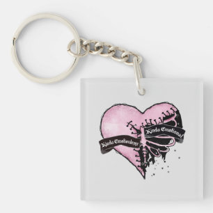 Pastel Goth Heart   Emotional and Emotionless Key Ring
