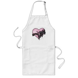 Pastel Goth Heart Emotional and Emotionless Long Apron