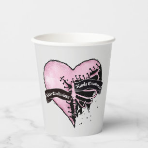 Pastel Goth Heart Emotional and Emotionless Paper Cups