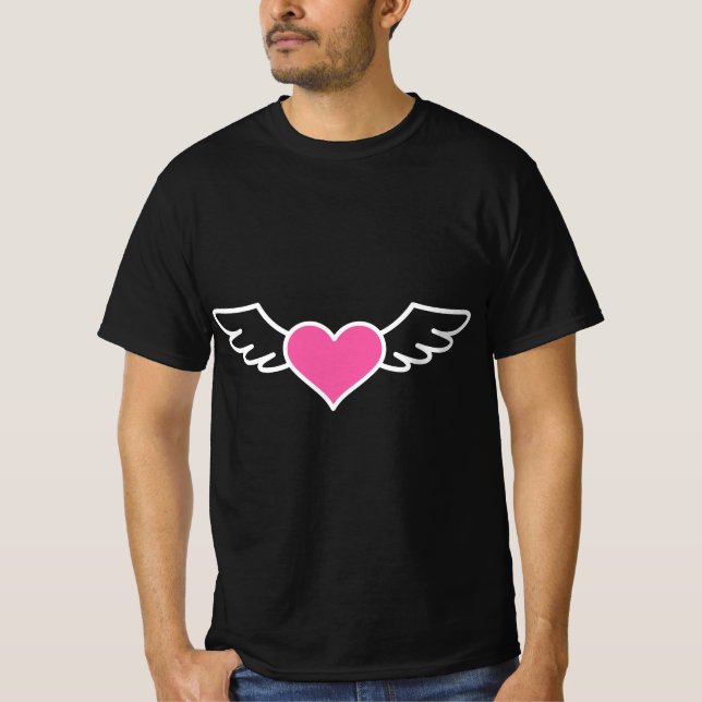 Pastel Goth Heart with Wings  T-Shirt (Front)
