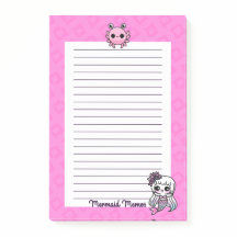 Pastel Goth Kawaii Mermaid Memos 4x6 Notepad