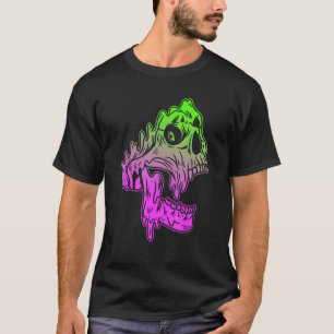 Pastel Goth Melting Skull Face Paint Creepy Gothic T-Shirt