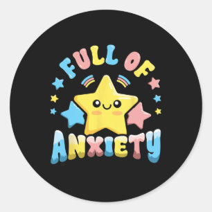 Pastel Goth Mental Health Full Anxiety Kawaii Cute Classic Round Sticker