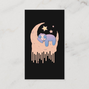 Pastel Goth Moon Aesthetic Kawaii Sloth Business Card