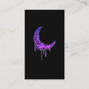 Pastel Goth Moon Kawaii Creepy Crescent Business Card