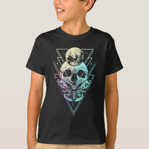 Pastel Goth Moon Skull Gothic Wicca Crescent Moth T-Shirt