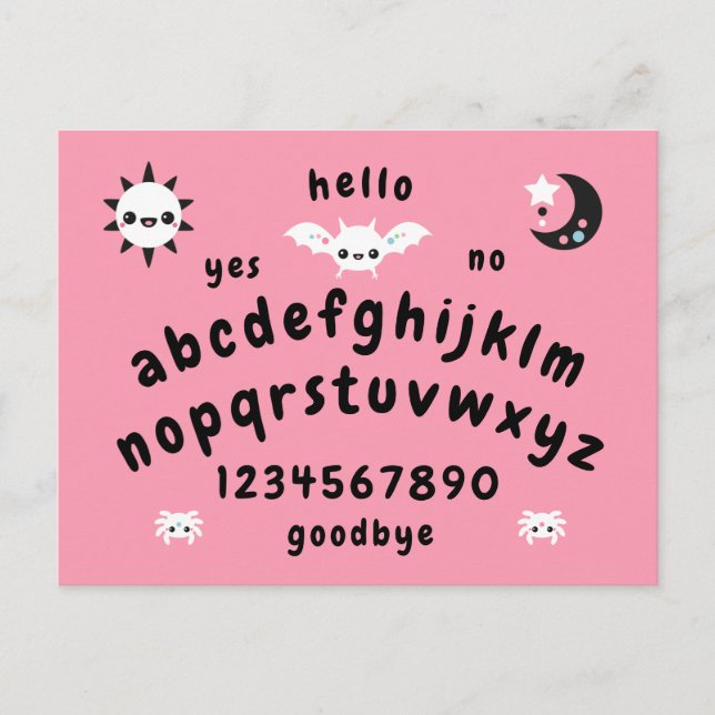 Pastel Goth Mystical Talking Board Postcard (Front)