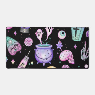 pastel goth pattern dark desk mat