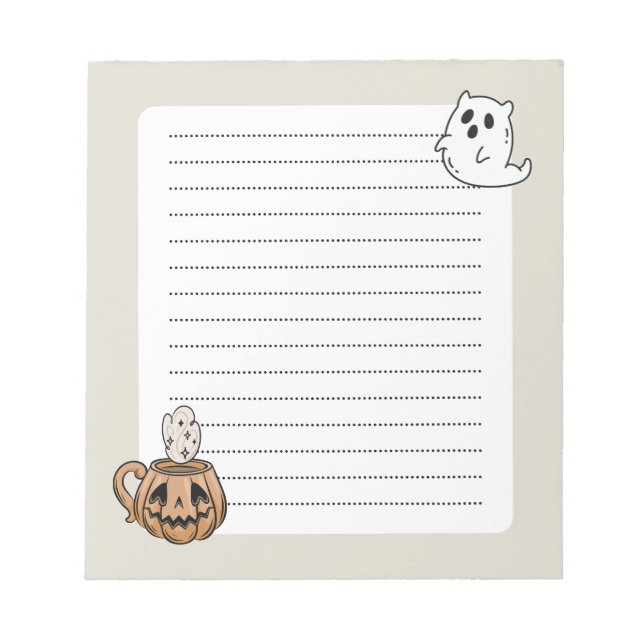 Pastel Goth Pumpkin & Ghost Notepad (Front)