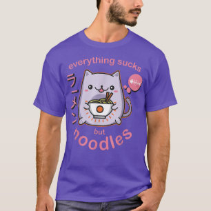 Pastel Goth Ramen Noodle Cat  Anime Kawaii  T-Shirt