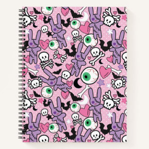 Pastel Goth Rockabilly Spooky Bunny Notebook