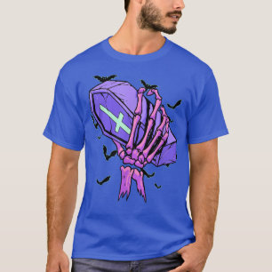 Pastel Goth Skeleton Hand Funeral Coffin Gothic Ha T-Shirt