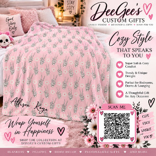 Pastel Goth Skeleton Peace Hand Pattern Sherpa Blanket